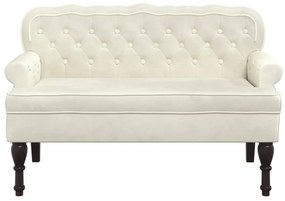 krémszínű bársonypad háttámlával 119,5 x 64,5 x 75 cm