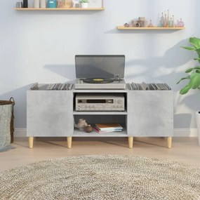 betonszürke szerelt fa hanglemezszekrény 121x38x48 cm