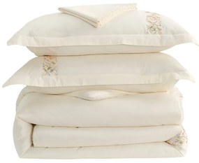 Krémszínű hatrészes egyszemélyes pamut-szatén ágyneműhuzat lepedővel 140x200 cm Maison Bloom – Mila Home Luxury