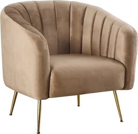 Design fotel, barna Velvet szövet/gold króm-arany, BAGY