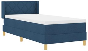 Boxspring ágy matraccal, kék színben, 100 x 200 cm, szövet