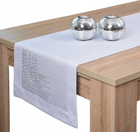 Asztalterítő Panama Decor strasszos 40x180 foltálló öv fehér