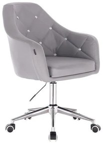 HR830K Szürke modern műbőr szék krómozott lábbal