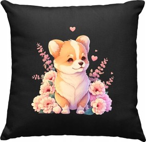 Kutya párna Kutya Virágok Kedves 3 Fekete