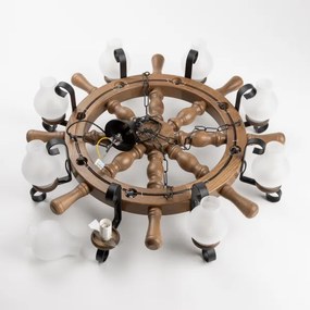 Brilagi - TIMONA láncos csillár, 8xE14/40W/230V, átmérő 70 cm, bükk/dió