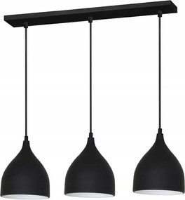 Mennyezeti függőlámpa loft csillár 3x E27 fekete