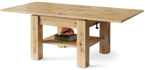 Mazzoni CLEO Artisan Tölgy - NYITHATÓ/MAGASÍTHATÓ DOHÁNYZÓASZTAL ÉTKEZŐASZTAL ÉS DOHÁNYZÓASZTAL EGYBEN