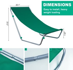 Összecsukható tengerparti napozóágy SAND, zöld