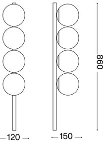 Ideal Lux - LED Mennyezeti lámpa BINOMIO 4xG9/3W/230V fekete