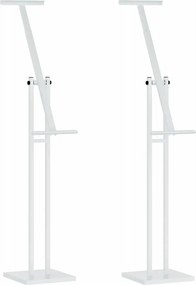 vidaXL Kiállító Állvány 2 pcs Fehér 26,5 x 26,5 x 150 cm Acél
