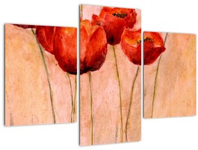 Kép - piros tulipán (90x60 cm)