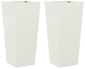 vidaXL 2 db fehér acél kerti növénytartó 35 x 35 x 75 cm