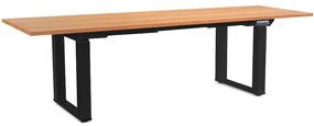 OfficeTech Strong állítható magasságú asztal 240 x 80 cm, fekete alap, bükkfa