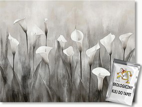 Fotótapéta Flizelina Akvarell Természet Virágok Kála Szürke 208x146 ragasztó