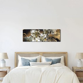 Kép - Orchidea virágok márvány háttérrel (órával) (90x30 cm)