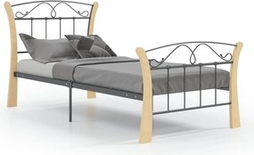 vidaXL fekete fém ágykeret 90 x 200 cm