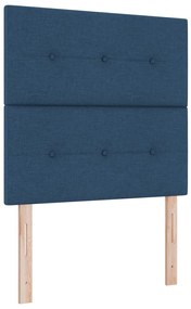 Rugós ágy matraccal és LED fénnyel, kék, 90 x 190 cm, textil