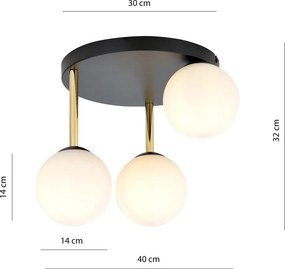 Emibig modern mennyezeti lámpa dolce fehér fekete arany emi1260/3