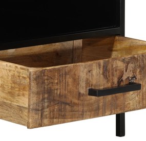 Dohányzóasztal 90x50x40 cm Tömör Fa Durva Mangó