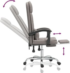 vidaXL tópszínű szövet dönthető irodai masszázsfotel