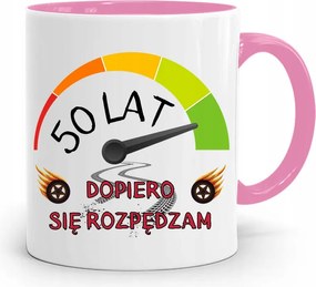 Születésnapra 50 50-es 50-es Bögre Rózsaszín Ajándék fényképes nyomattal