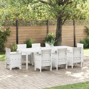Kerti Asztal Fehér 250x100x73 cm Poly Rattan