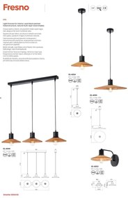 Redo 01-4054 - Csillár zsinóron FRESNO 1xE27/42W/230V átm. 24 cm