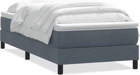 vidaXL sötétszürke bársony rugós ágy matraccal 90x220 cm