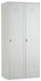 Fém szekrény, 80 x 50 x 180 cm, csavaros zár, világosszürke - ral 7035