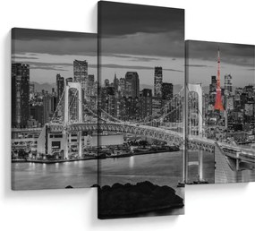 Kép - Nagyváros piros toronnyal (90x60 cm)