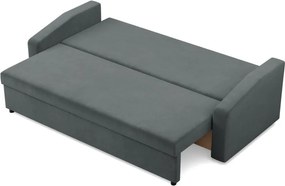 Zeus kanapéágy, bársony, hab töltet, döntött kartámasz, szürke