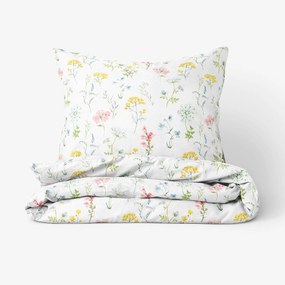 Goldea pamut ágyneműhuzat deluxe - virágzó réti virágok 220 x 200 és 2db 70 x 90 cm