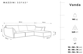 Bézs sarokkanapé (jobb oldali) Vanda – Mazzini Sofas