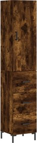 vidaXL füstös tölgy színű szerelt fa magasszekrény 34,5x34x180 cm