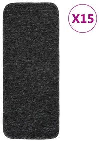 15 db antracit négyszögű csúszásmentes lépcsőszőnyeg 60 x 25 cm