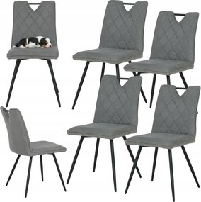 4 db-os kárpitozott szék szett Dalia szürke loft étkező nappaliba