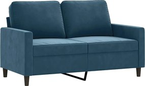 vidaXL kétszemélyes kék bársony kanapé 120 cm