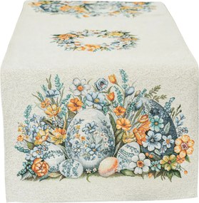 Húsvéti asztali futó 44x180 cm tojásos Gépi gobelin sárga