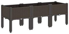 vidaXL barna PP rácsos kerti ültetőláda 120 x 40 x 42 cm
