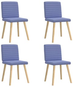 vidaXL étkezőszékek 4 db Jeans kék szövet