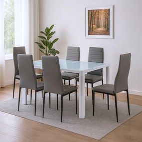 Mabel 6+1 étkező garnitúra szürke-fekete