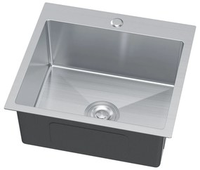 Erga HD, 1 kamrás acél mosogató 500x450x210 mm, acél, ERG-MLS-HD5045