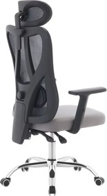 Irodai szék, sötétszürke/világosszürke/króm, teherbírás 150 kg, ADEMIR