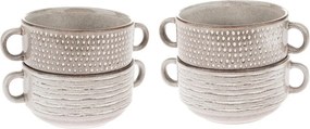 Világosbarna kerámia leveses tálka szett 4 db-os 470 ml – Dakls