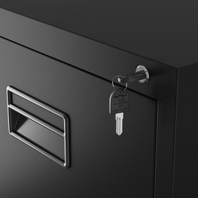 Fém irattartó szekrény, 4 fiókos SARA V4, 460 x 1320 x 620 mm, fekete