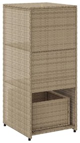 bézs polyrattan kerti tárolószekrény 50 x 55 x 115 cm