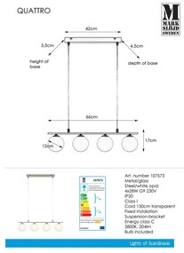 Quattro fém függőlámpa - Markslöjd