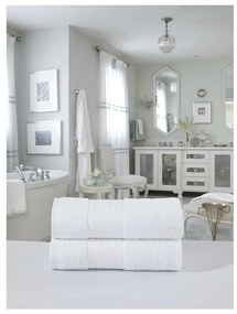Fehér frottír pamut fürdőlepedő szett 2 db-os 70x140 cm – Good Morning