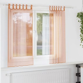 vidaXL 2 db terrakotta voile függönyök rúd zsebekkel