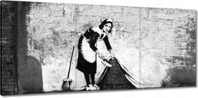 Vászonkép 150x70 Banksy Takarítónő Grafiti